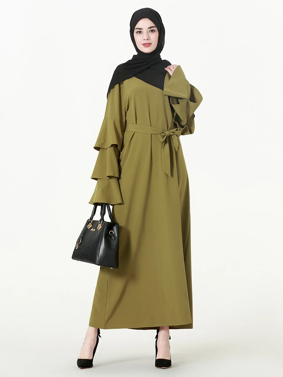 Женское платье с О-образным вырезом и длинным рукавом осеннее зимнее большого