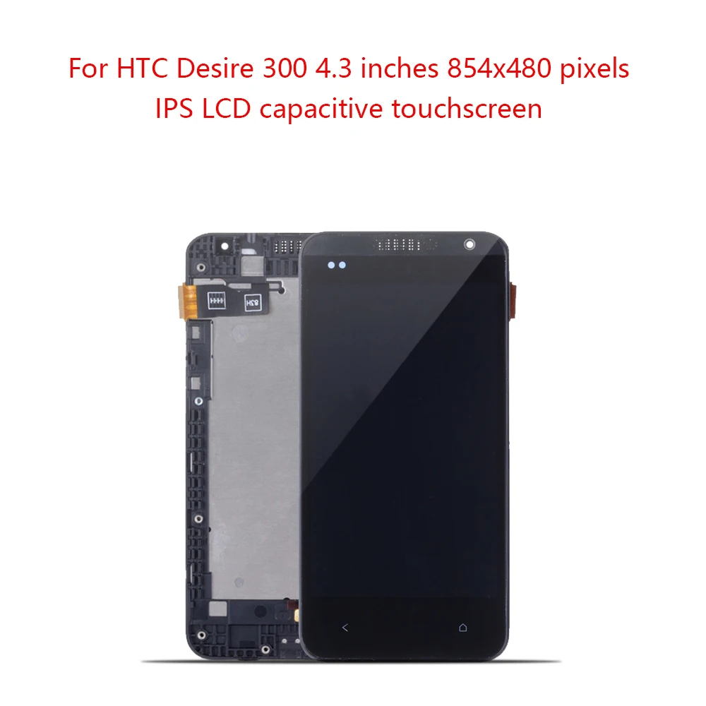 ЖК-дисплей Sinbeda 4 3 дюйма сенсорный экран с рамкой для HTC Desire 300 дигитайзер дисплей