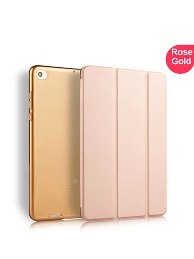 Розовый Ультратонкий чехол из искусственной кожи для Xiaomi Mi pad 1, 7,9 дюймов, жесткая задняя панель из поликарбоната, умный флип-чехол с подставкой для Xiaomi Mi Pad, 1 чехол s+ стилус+ пленка - Цвет: Розовый