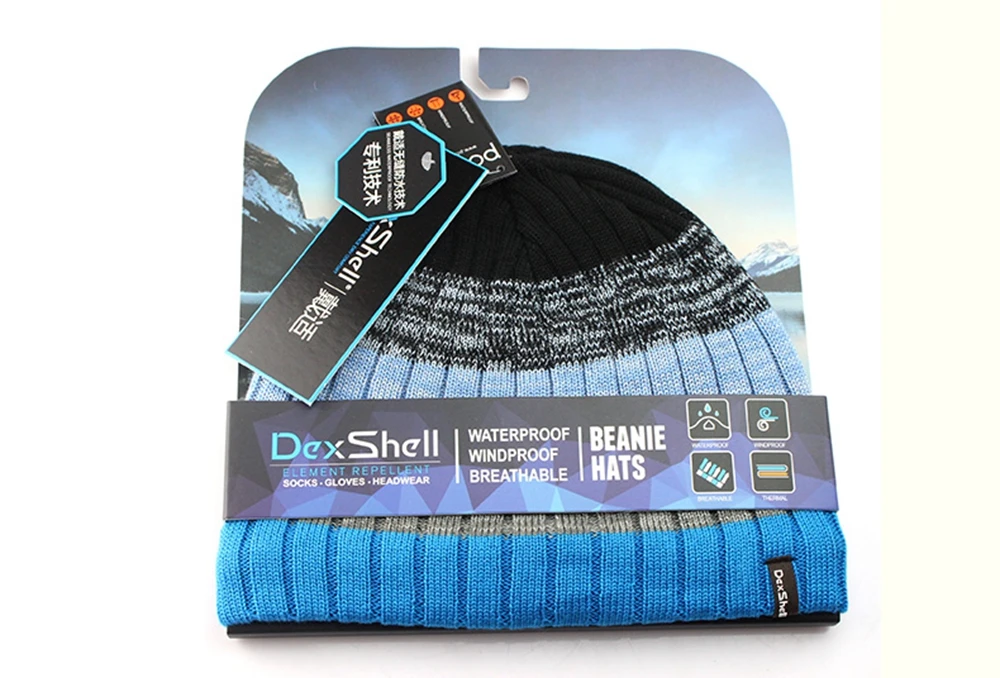 Dexshell горячие полосы ветрозащитные лыжные шляпы дышащие coolmax Пешие прогулки бег Водонепроницаемый для активного отдыха, спортивная теплая зимняя белая шапка/шляпы