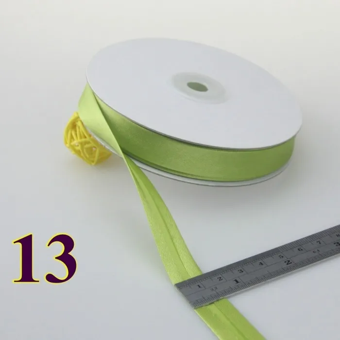 13 Olive green Полиэфирная атласная косая лента Размер: 15 мм, ширина: 5/" 20 метров/карта различных цветов 1,5 см косая лента в блеске - Цвет: 13 Olive green
