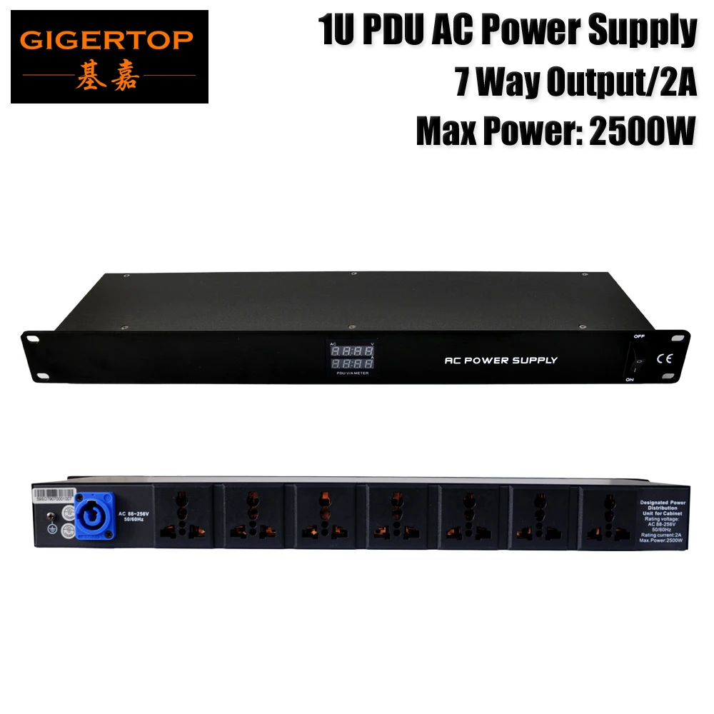 Оптовая цена 1U PDU AC 2500 Вт контроллер дистрибьютора питания ЖК дисплей аудио замок