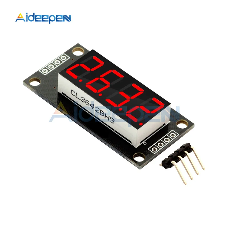 Red TM1637 светодиодный модуль часов 0,3" 4 цифры 7 сегментная трубка четыре последовательных платы драйвера для Arduino красный/зеленый/желтый/синий/белый - Цвет: Red