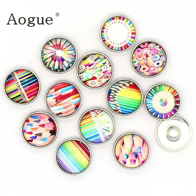 Заводская Мода 12 шт. высокое качество 18 мм разноцветные стеклянные металлические