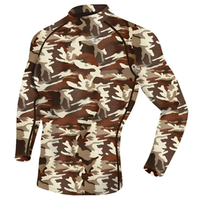 062 Camo Новейшая версия TakeFive мужские облегающие компрессионные базовые слои Всего длинные футболки для бега - Цвет: 062 Camo