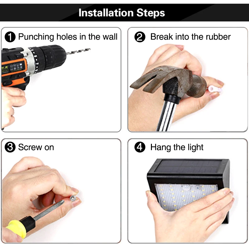Открытый Солнечный свет 38 LED Свет PIR датчик движения 3 режима Водонепроницаемый