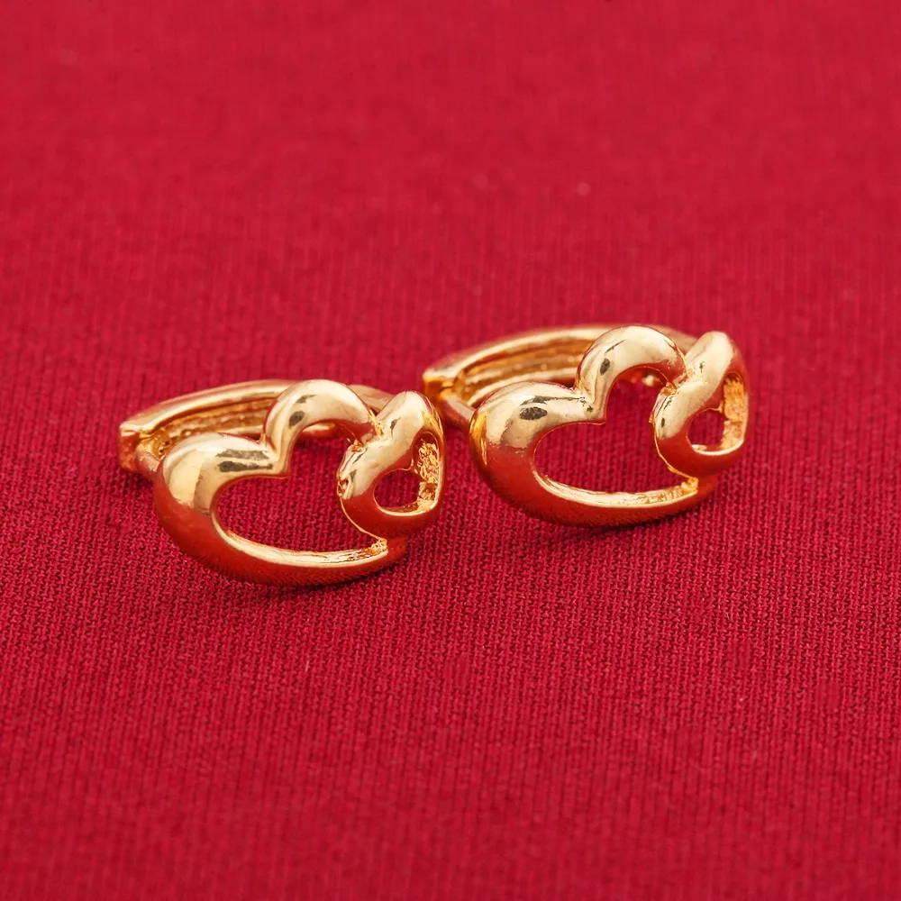 Самые дешевые серьги с сердцем для девочек Дубай золотые ювелирные изделия