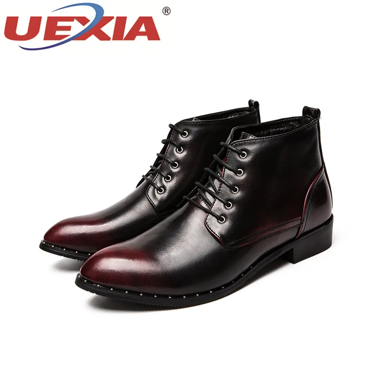 UEXIA 2018 кожа Для мужчин зимние сапоги удобная обувь дезерты Zapatos de Hombre Botas открытый