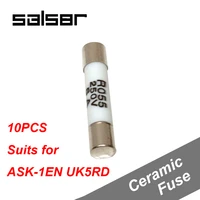 10pcs fast blow ceramic fuse suits for ask 1en uk5rd terminal block r055 250v 0 5a6a10a