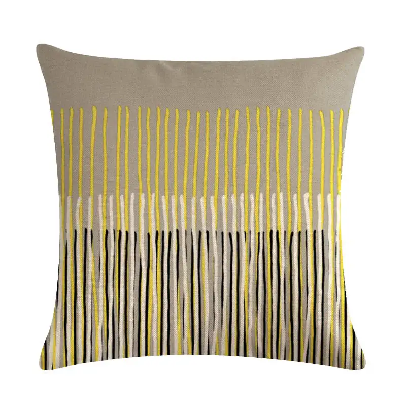 Geometric Hot Sale Yellow Geometry Cushion Cover Striped Flower Rectangle Pillowcase Living Room Four-Piece Set Decor ZY1367 | Дом и сад