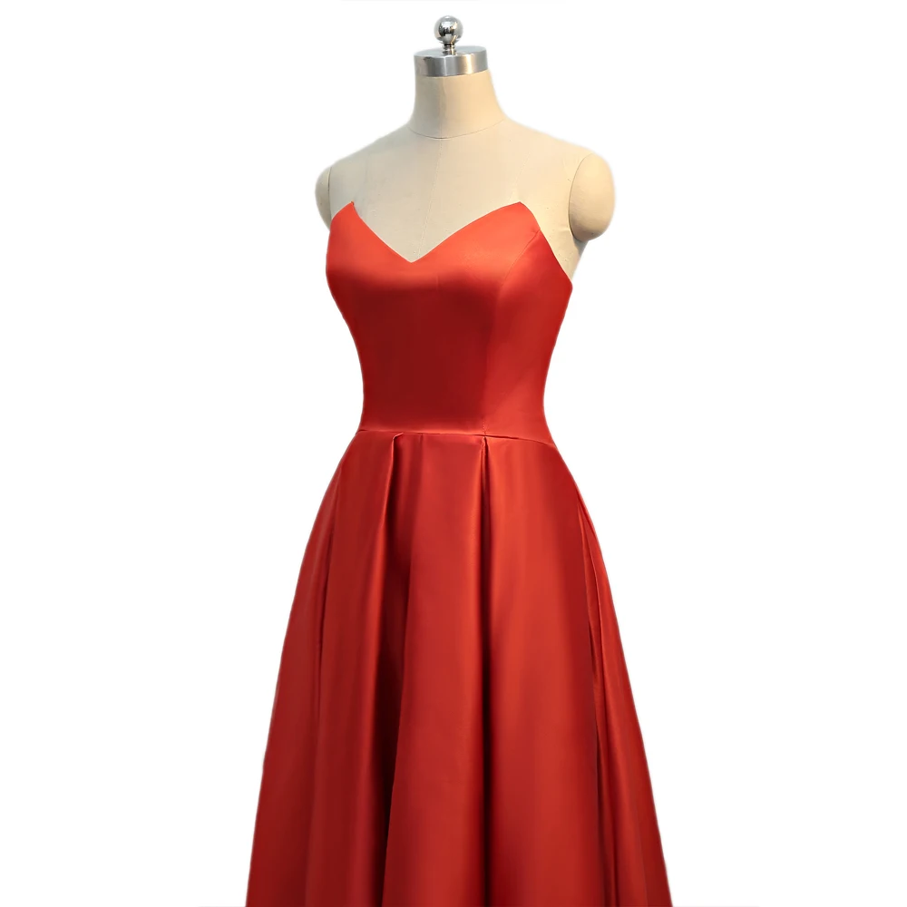 

Short Front Long Back Evening Dresses Ball Gown Sweetheart Ankle Length Satin Long Evening Gown Prom Dresses Prom Gown