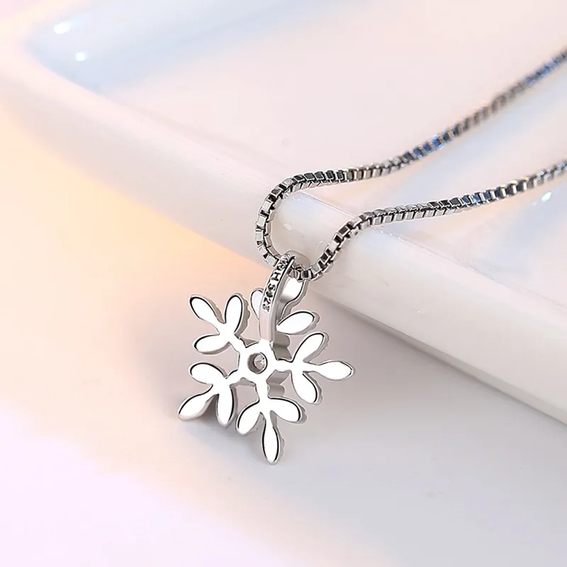 PXCHZQ silver necklace pendant female sweet leaf snowflake luxury AAA cubic zirconia fashion jewelry | Украшения и аксессуары