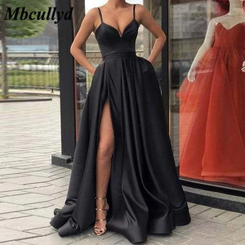 Атласное ТРАПЕЦИЕВИДНОЕ ПЛАТЬЕ подружки невесты Mbcullyd очаровательные ярко-синие