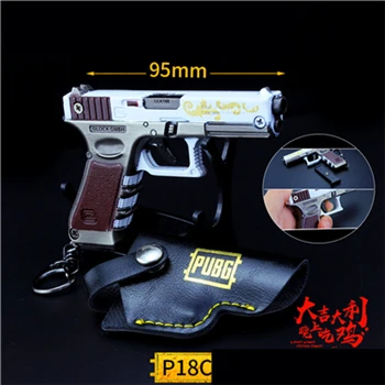 6Pcs Playerunknown's боя PUBG P1911 M16A4 98k M762 G36C MP5K Косплэй реквизит серый цвет с красноватым отливом брелок игрушка 6 шт./компл - Цвет: 6Pcs