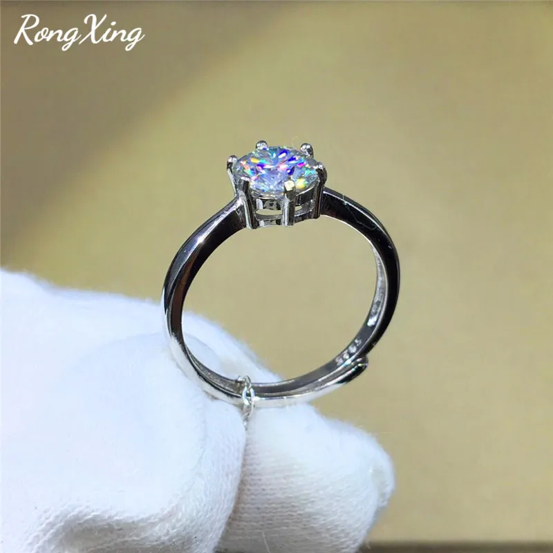 Женское Обручальное Кольцо RongXing обручальное кольцо с Белым Круглым цирконием