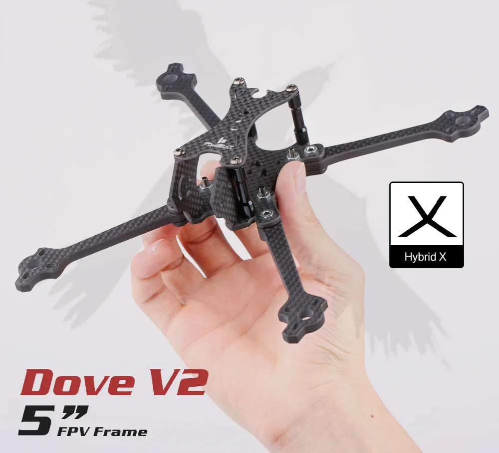 IFlight Dove V2 5 дюймов 212 мм FPV Гоночная рама с рукояткой совместима 2207 2306 2205