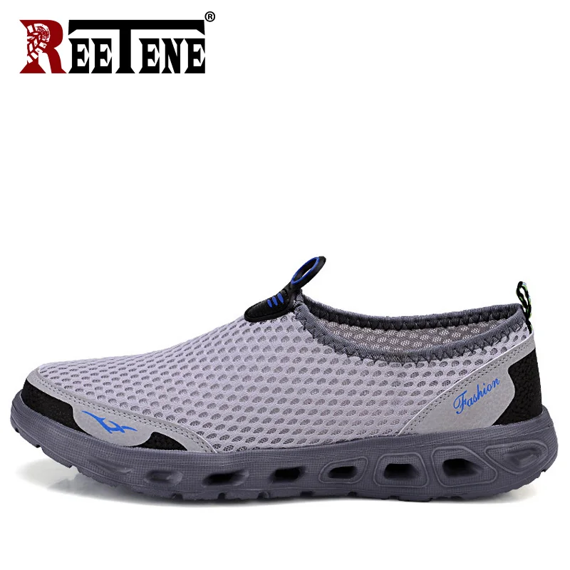 REETENE 38-48 Men'S Casual Shoes Men Summer Mesh Flats For Loafer Breathable Walking Male Sneakers | Обувь