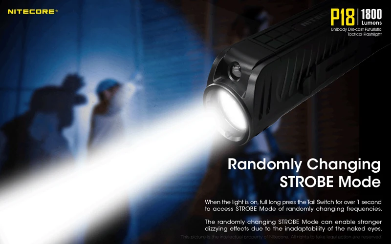 Nitecore P18 светильник-вспышка Unibody чехол футуристический CREE XHP35 HD 1800 люмен светодиодный тактический светильник-вспышка со вспомогательным красным светильник