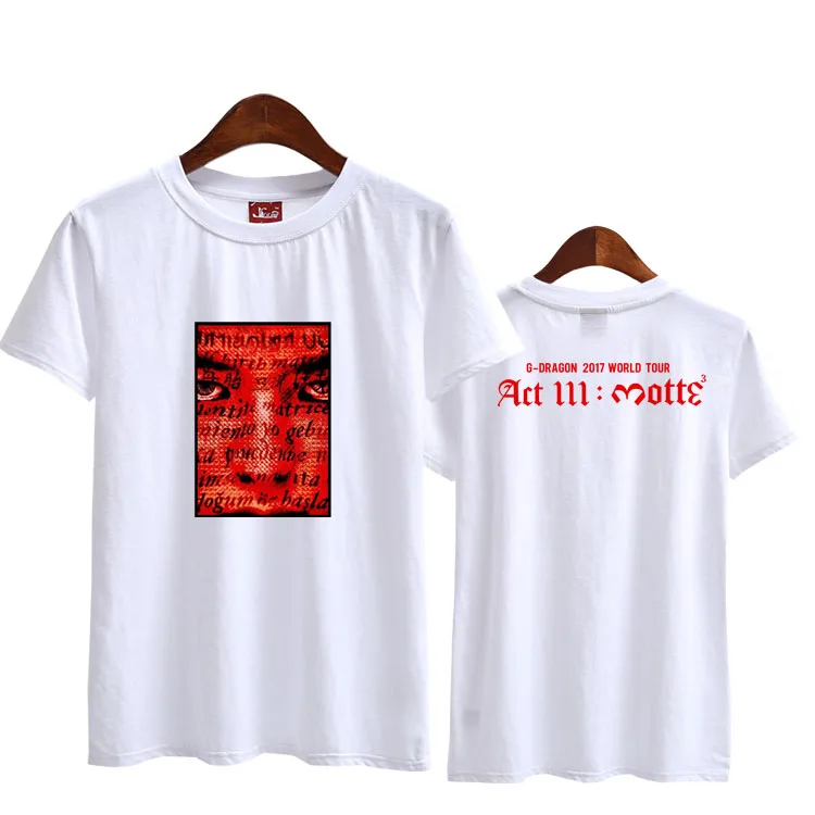 Kpop bigbang gd g-dragon world tour act iii motte футболка с короткими рукавами и круглым вырезом, летняя свободная футболка vips