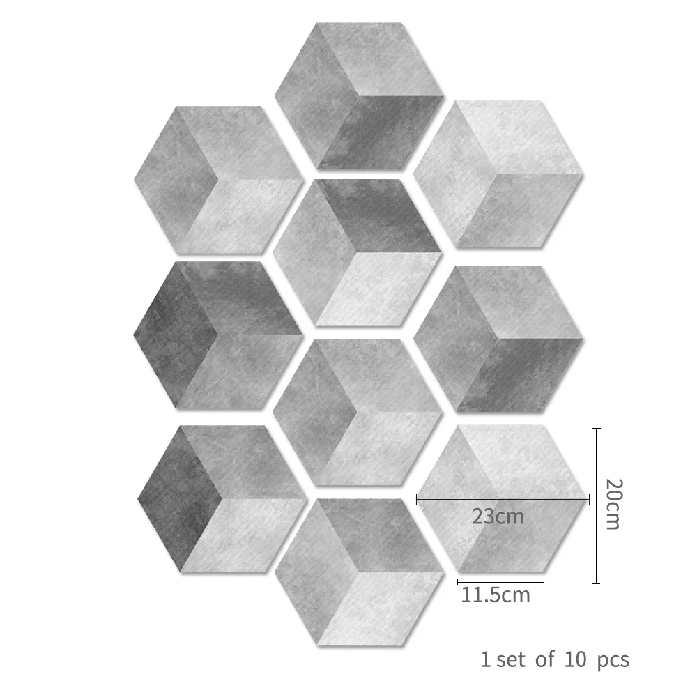 gradient gray cement pattern tile floor sticker decorative creative wall stickers for home room bathroom kitchen decoration free global shipping