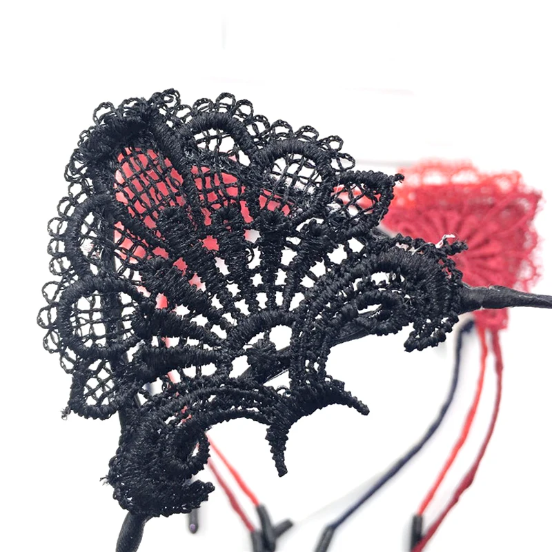 Черные сексуальные кружевные повязки на голову с кошачьими ушками для дня