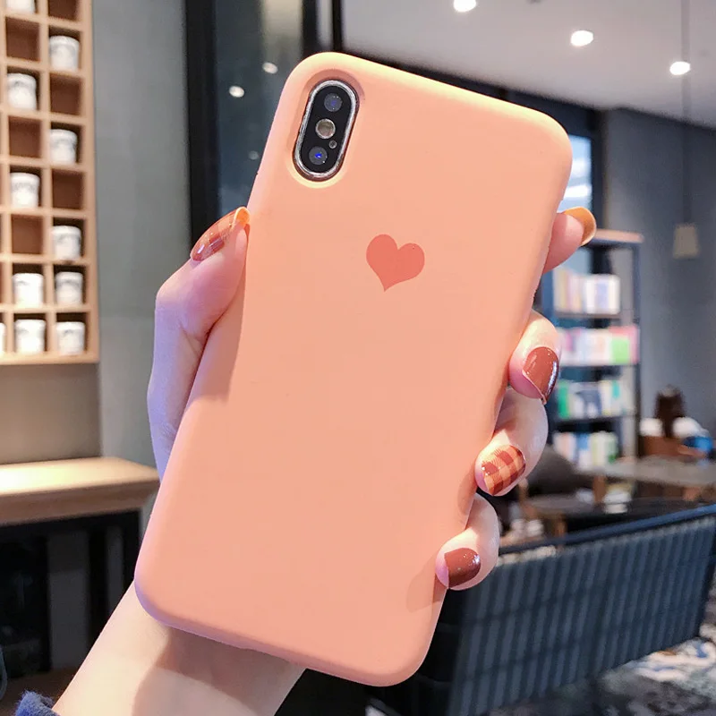 Качественный мягкий чехол с сердечками для iphone XR 7 8 Plus XS MAX X 10 6 6S модный