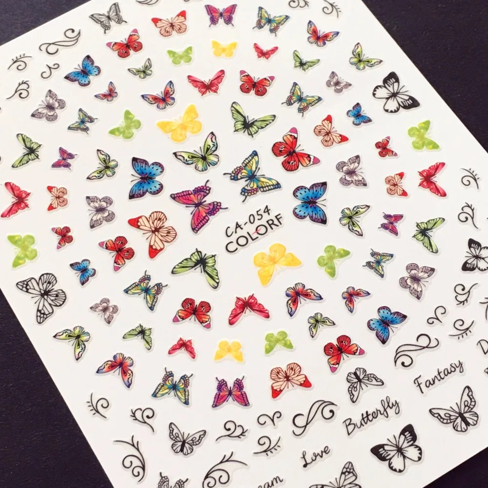 

Newest CA-54 55 56 Butterflies design 3d nail sticker Japan type decal decorations for nail accessory