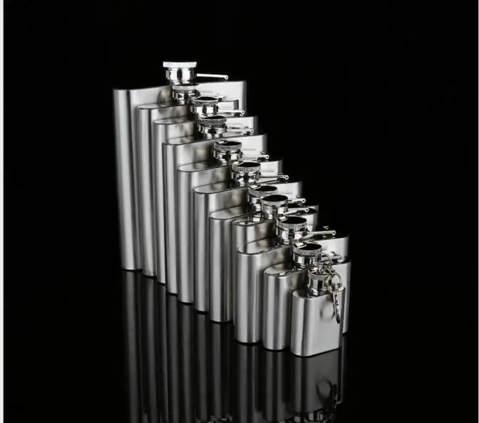 1, 4, 5, 6, 7, 8, 9, 10 oz Нержавеющая сталь плоская фляжка с воронкой карманная фляжка для спиртного фляжка для виски винт Кепки