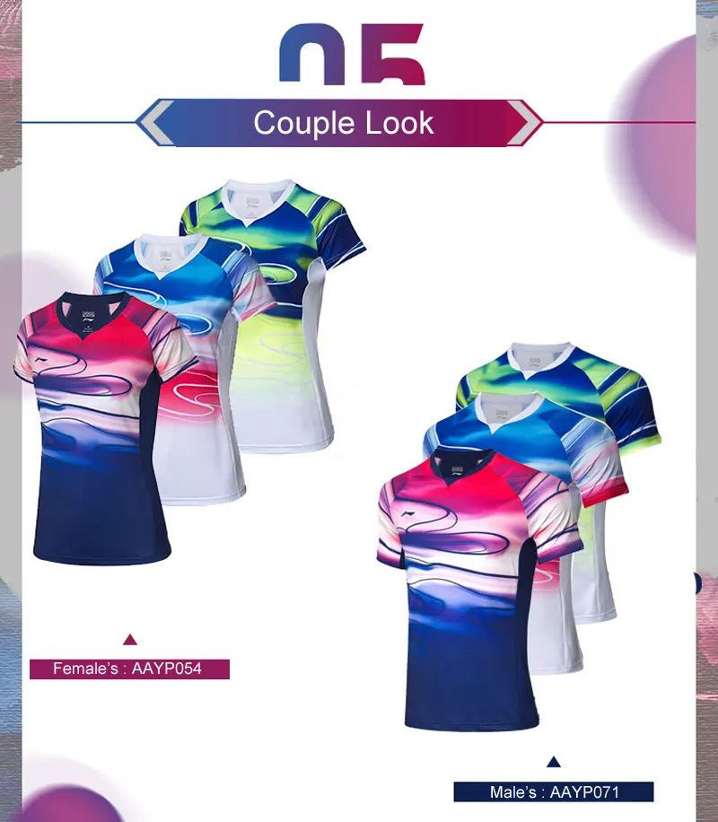 Li-Ning, мужские футболки для бадминтона, для фанатов сборной команды, версия на сухой дышащей подкладке, Спортивная футболка для соревнований, AAYP071 MTS3084
