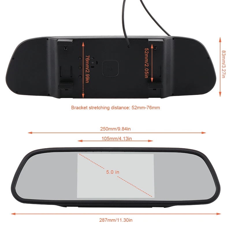 BORUiT " автомобильное зеркало заднего вида монитор камера заднего вида TFT 800*480 lcd Автомобильный 4 Светодиодный монитор ночного видения Система помощи при парковке