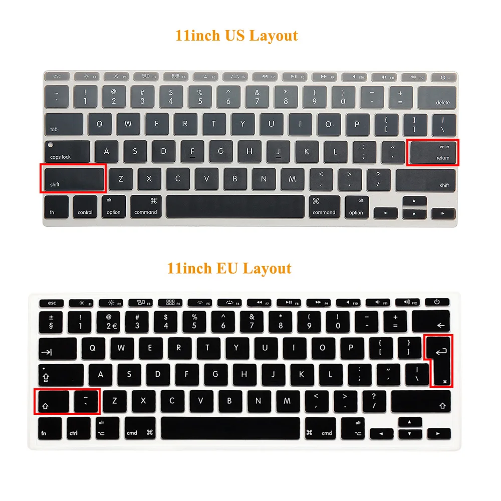 Английская раскладка, силиконовая клавиатура, Обложка для Apple MacBook Air 11 A1370 A1465, модель 11,6 дюйма, США, раскладка, защитная крышка