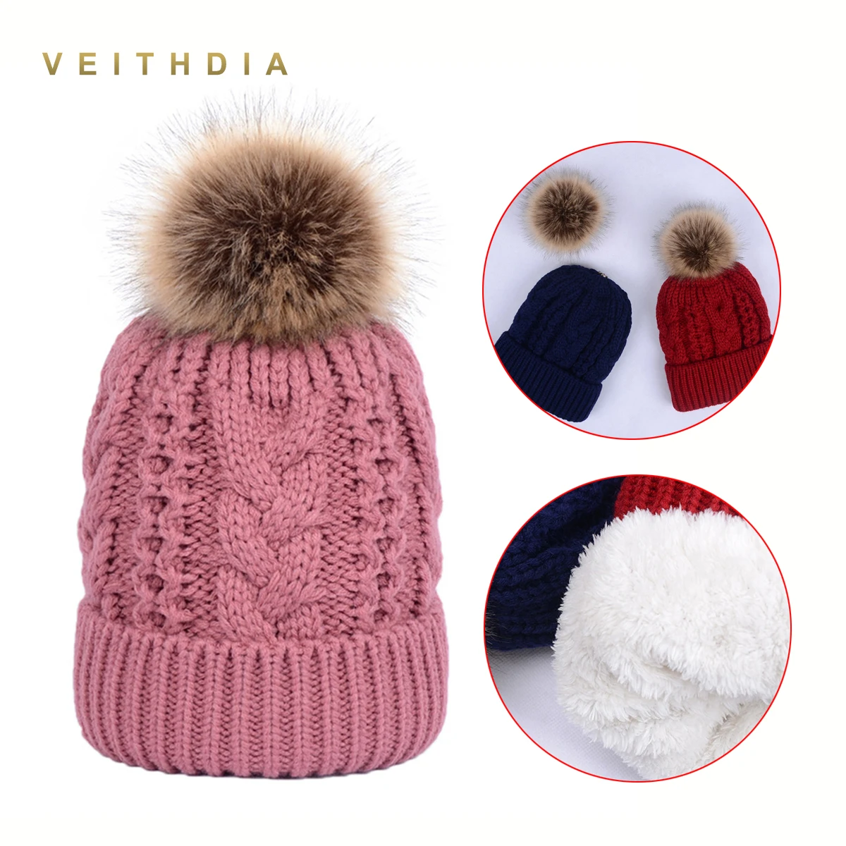 VEITHDIA 2019 женские шапки с бархатным флисом внутри облегающие зимние 8 пейсли для
