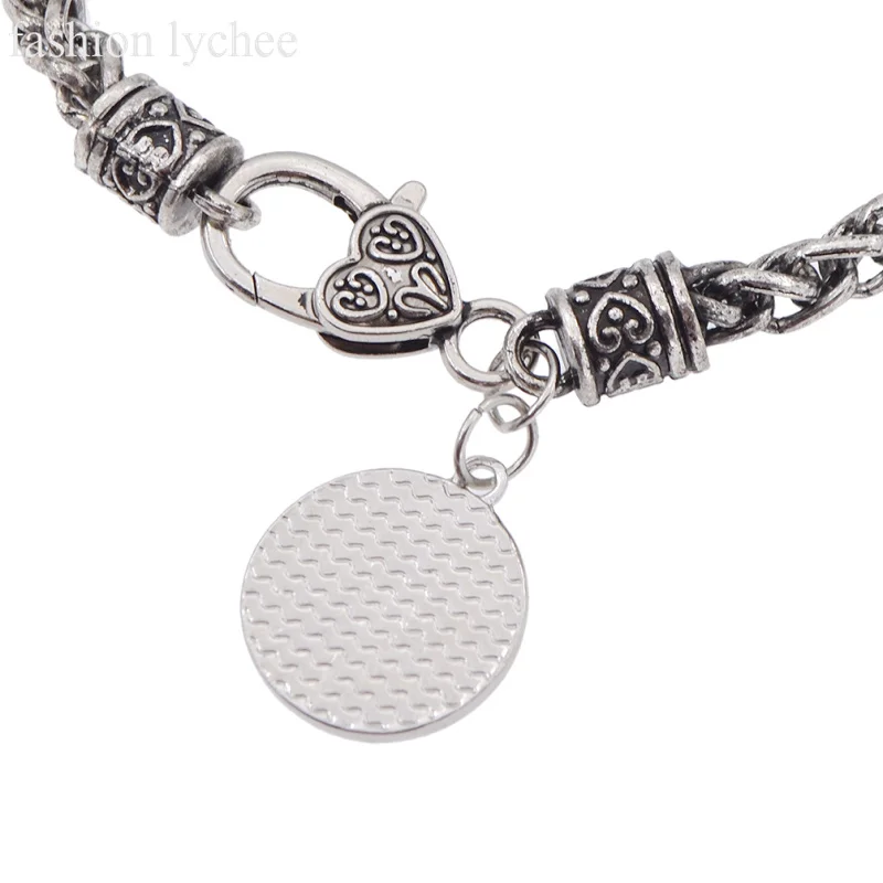 Мужские и женские браслет с кристаллами lychee Semicolon серебряный модные ювелирные