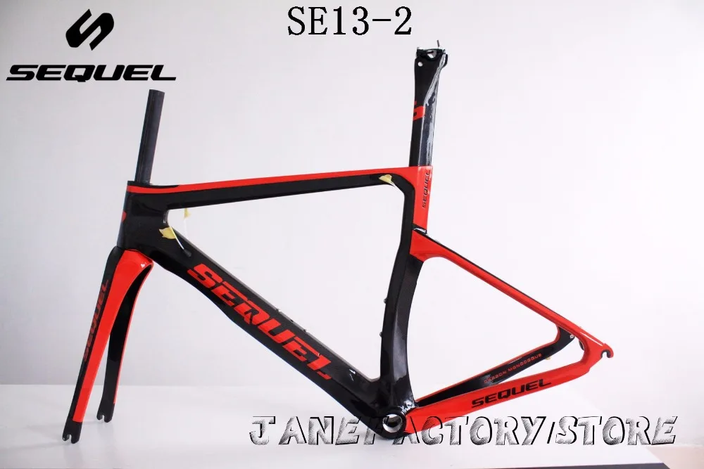

2017 SEQUEL brand carbon road bike T1000 carbon fiber road frameset 1k /3k/ud BSA/PF30 carbon frame bike red glossy SE13-2