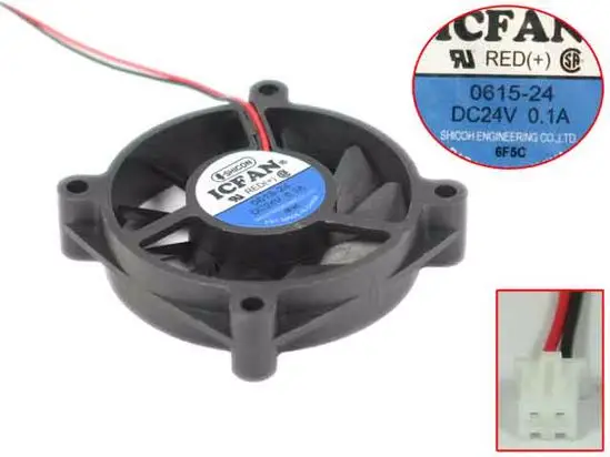 ICFAN 0615 24 DC 24V 0.10A 60x60x15 мм 2 провод Сервер площади вентилятора|Кулеры и системы