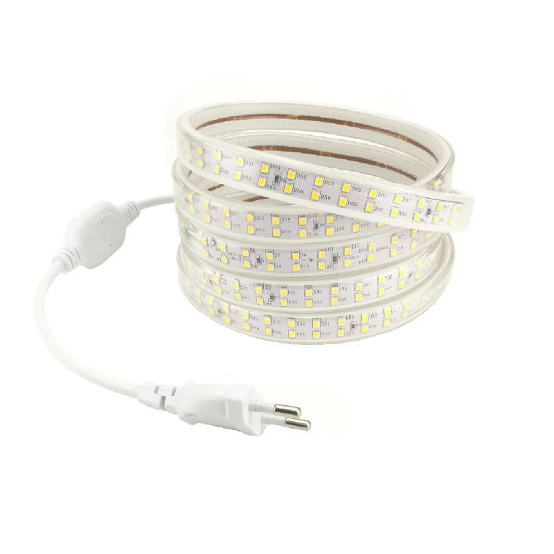 

2835 LED Lamp Double Row Strip 220 V 180L/M Flexible Strips Ruban Home Ceiling Ribbon Waterproof IP67 tira