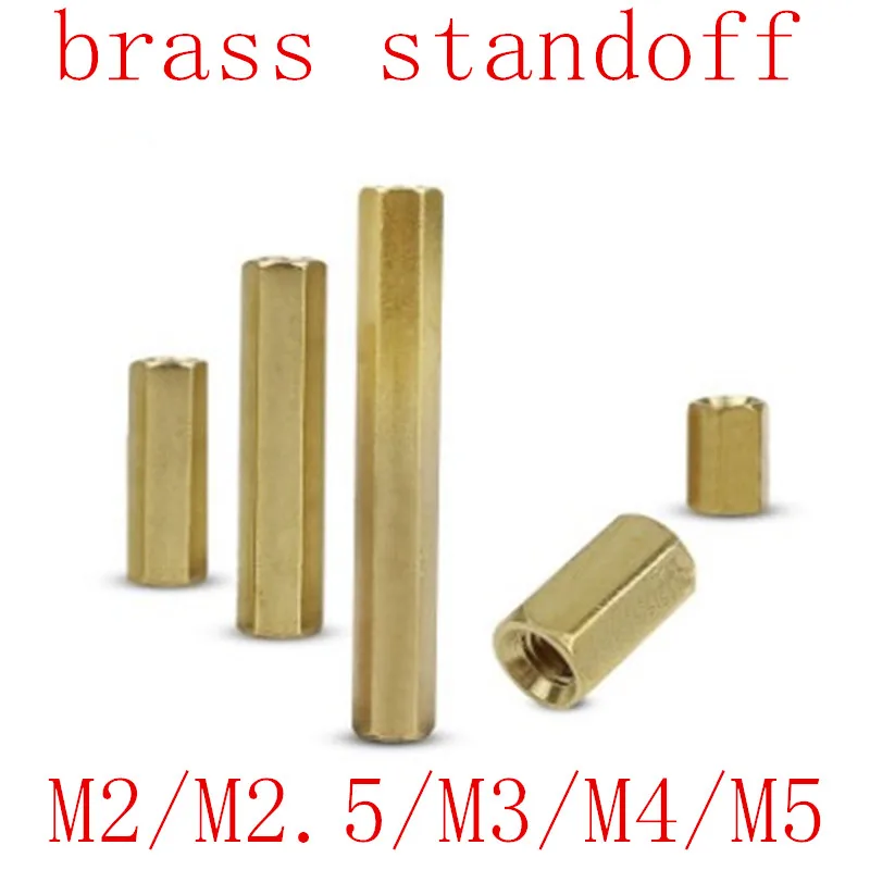 

5-50pcs Hex Female to Female M2 M2.5 M3 M4 M5 M6 brass standoff spacer Hexagonal Stud Spacer Hollow Pillars