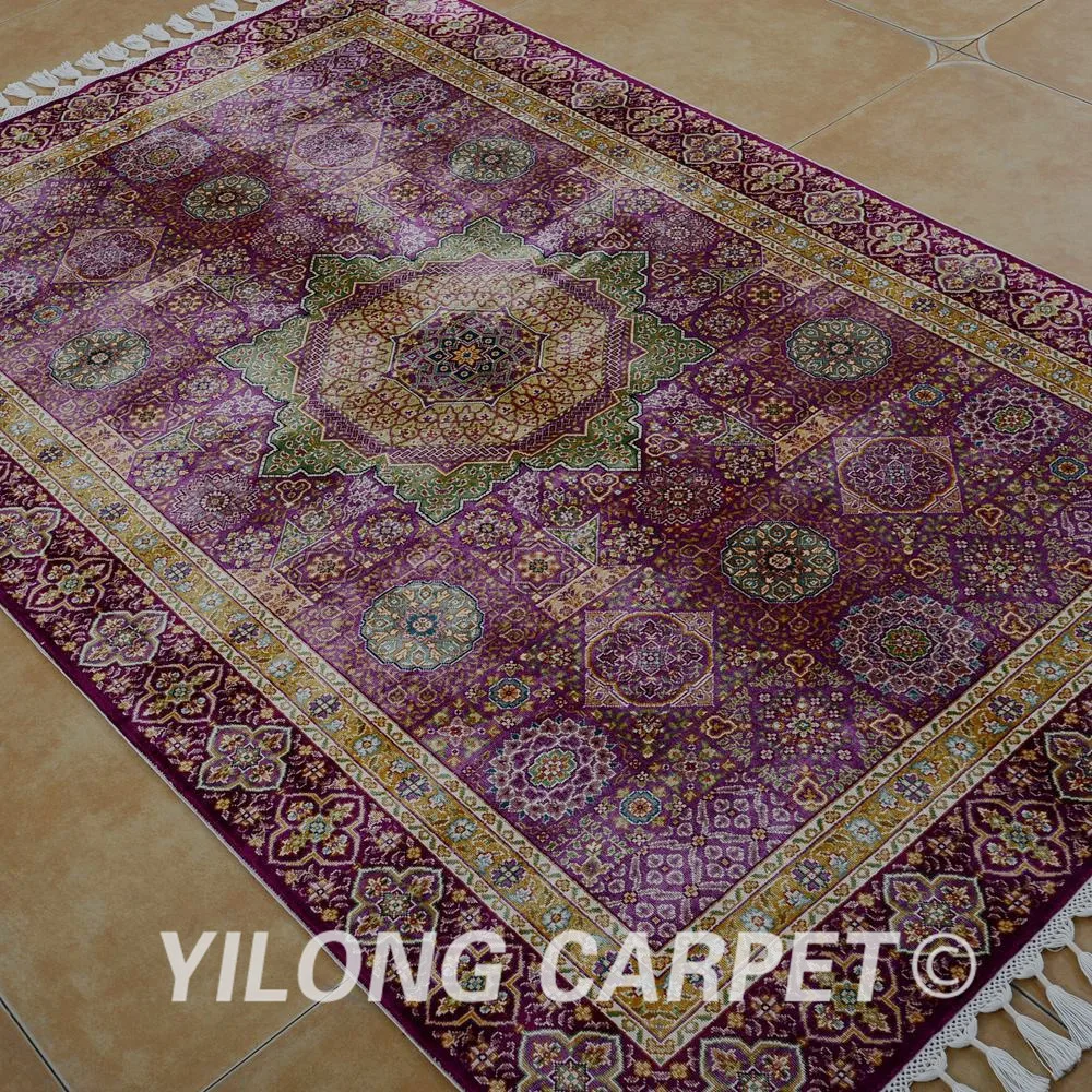 Yilong 4'x6. 2' традиционный ручной работы Фиолетовый Vantage ковер тонкие восточные