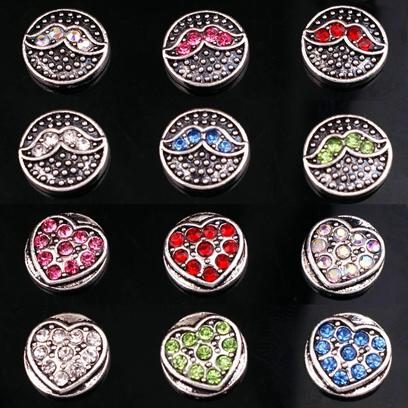 

XH8306 12 шт./лот с усами LOVE 12 мм металлическая кнопка для ювелирных изделий