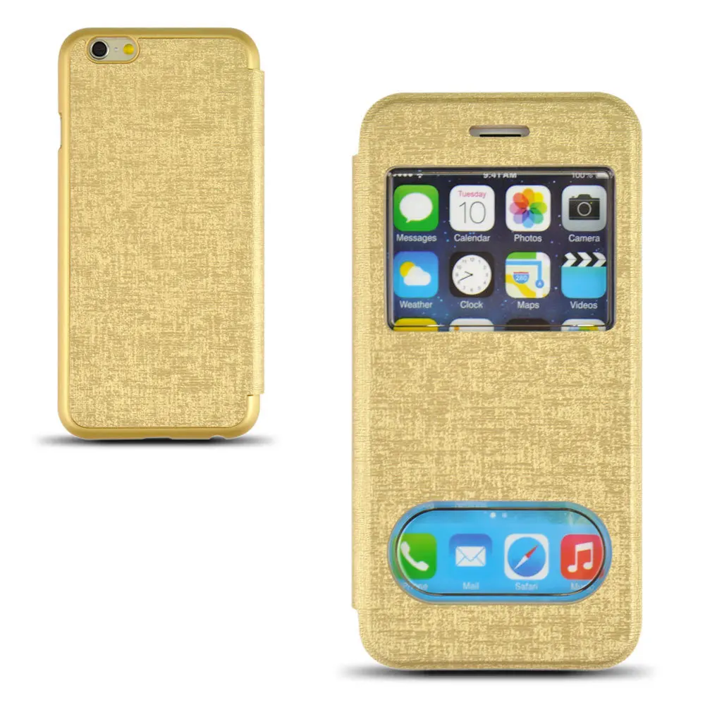 4.7&quot Angibabe Ultrathin Oracle Flip PU Leather Case with Double Viewing Windows for iPhone 6 |