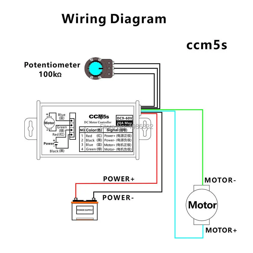Регулируемый драйвер регулятора скорости двигателя WS16 9 в 12 В 24 48 60 20 А ШИМ 25 кГц