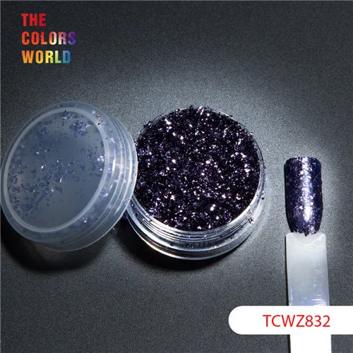 TCT-039, цветные чешуйки, металлический блеск, волшебное зеркало, фольга для ногтей, Гель-лак для ногтей, украшения для ногтей, боди-арт, украшения - Цвет: TCWZ832  20g