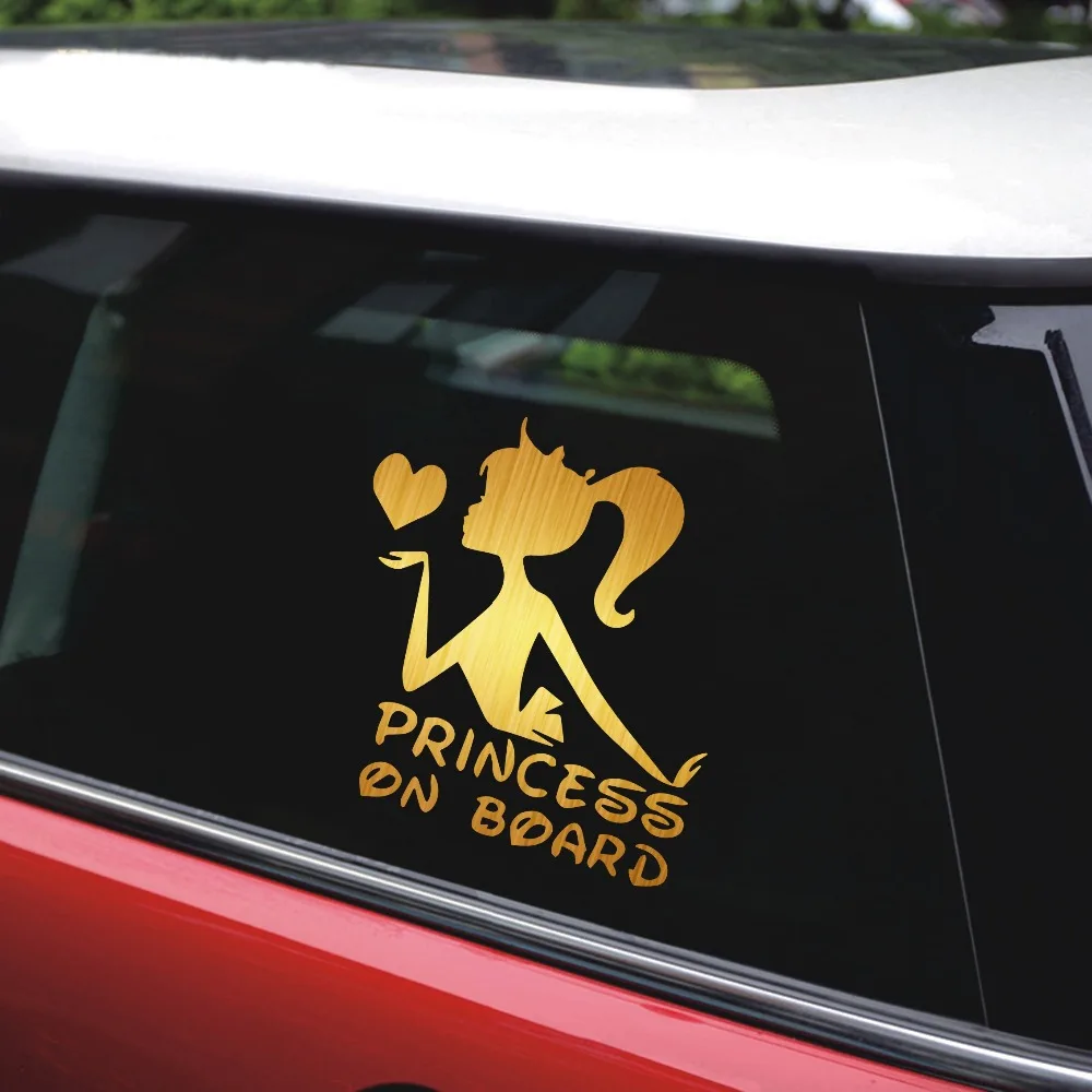 13CM*13.2CM PRINCESS ON BOARD Baby Child Crown Vinyl Car Stickers and Decals Sticker for Auto Products Accessories | Автомобили и