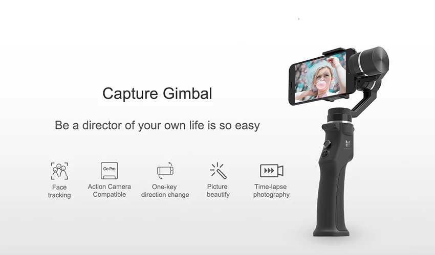 Захват funsnap 3 оси ручной карданный стабилизатор для смартфона мобильного телефона iphone GoPro 7 6 5 sjcam EKEN Yi Экшн-камера