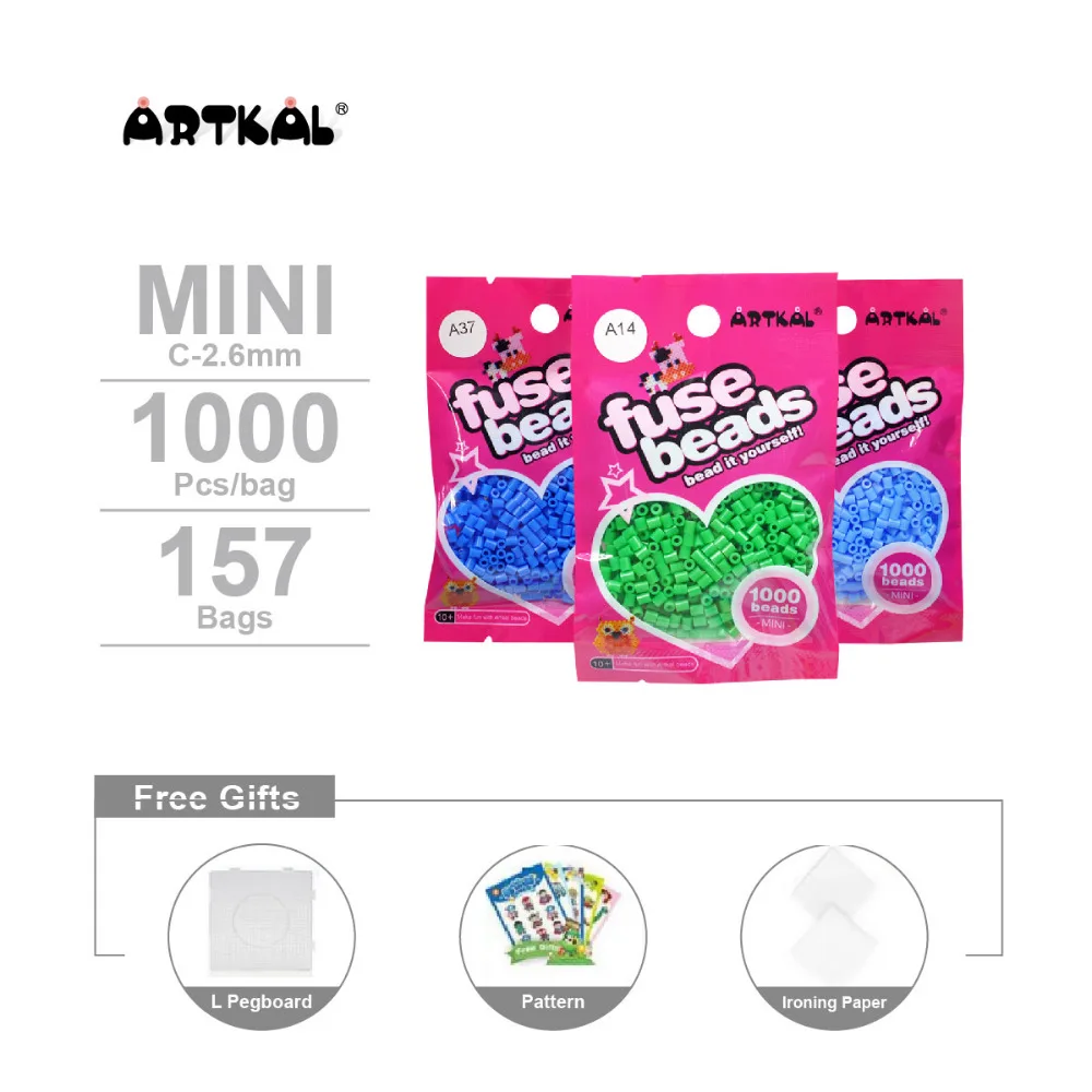 157 цветов бисер Artkal Mini A 2.6mm эксклюзивный мягкий EVA ручной работы|artkal beads|beads perlereva eva
