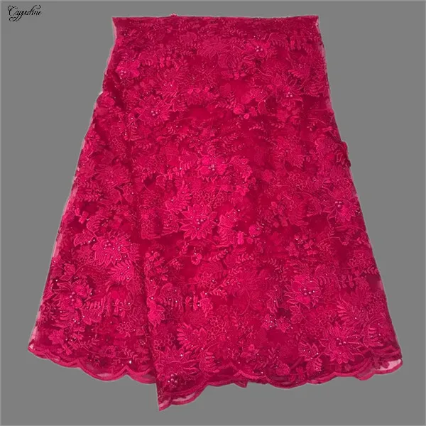 Изумительный бисером французский чистая кружевная ткань цветок вышивка тюль