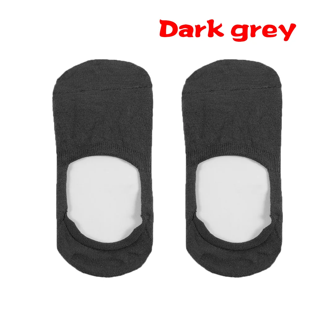 dark grey Летние модные мужские и женские лоферы унисекс, Нескользящие незаметные Нескользящие мягкие дышащие хлопковые короткие носки - Цвет: dark grey