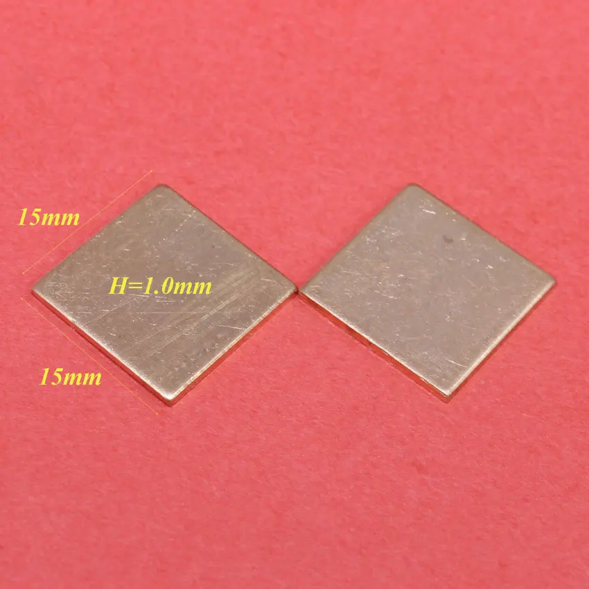 Теплоотвод ChengHaoRan 15x15x3/0 5/0 8/1 0/1 2/1 5 мм|sheets|sheet padsheet copper |