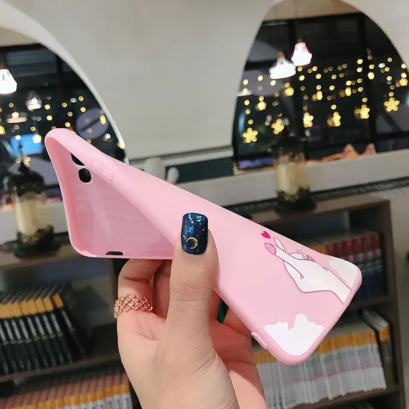 Boucho Fashion Holding Hands Print Pink Phone Case For iPhone 7 8 6 6s Plus Soft Silicone Cover Cases X XS MAX XR |