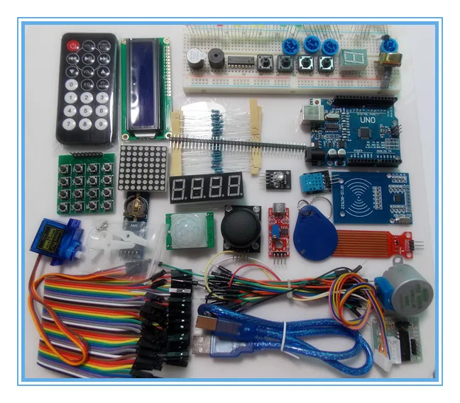 UNO R3 комплект Модернизированный вариант Starter Kit RFID узнать люкс ЖК-дисплей 1602 для